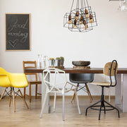 Candeeiro de Teto Industrial, Preto e Cobre, 40 x 60 cm, Altura 110 cm | Ajustável, 7 x E27 Máx. 40 W | Corpo de Metal Elegante, Perfeito para Espaços Modernos