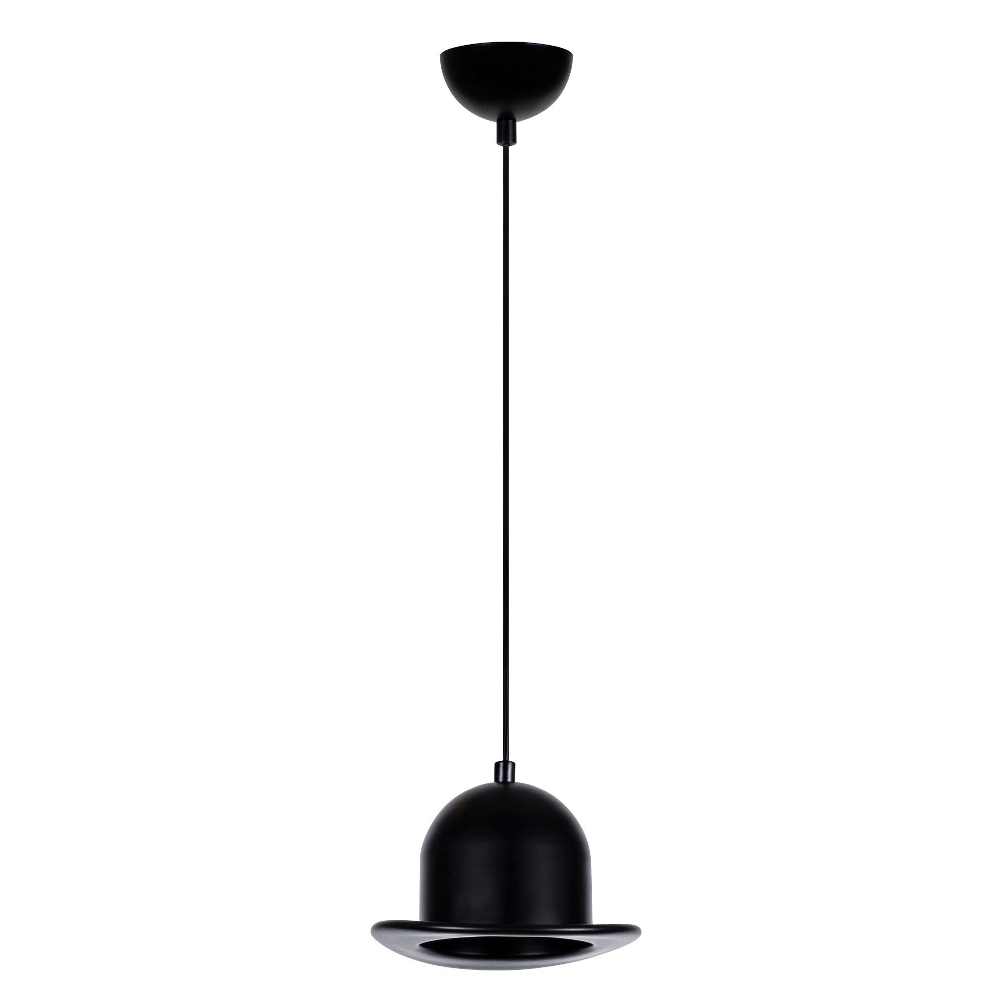 Candeeiro de Teto Preto Moderno, 19 cm de Diâmetro, Altura Ajustável 110 cm, Corpo em Metal, Soquete E27, IP20 | Design Industrial e Escandinavo Elegante para Decoração de Casa