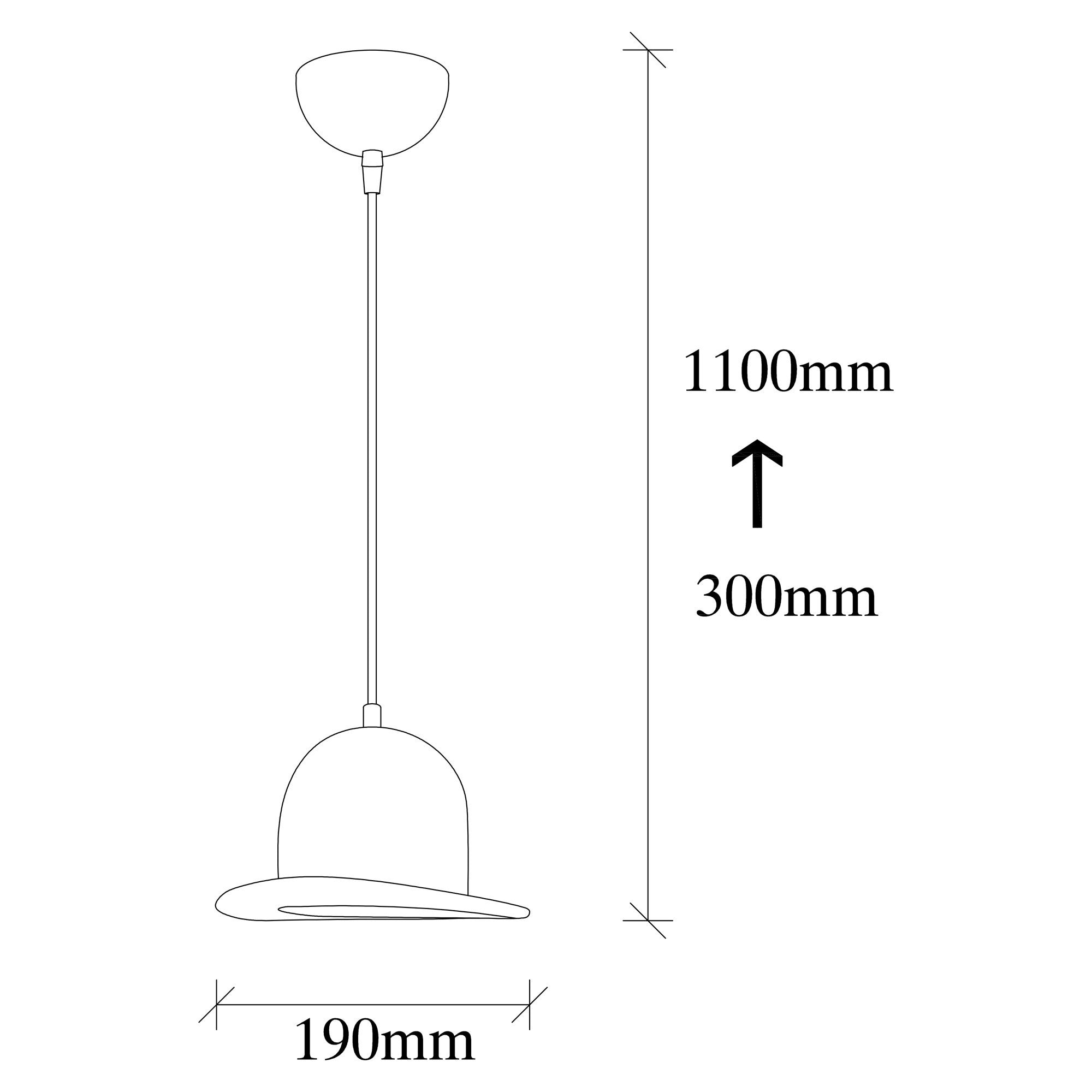 Candeeiro de Teto Preto Moderno, 19 cm de Diâmetro, Altura Ajustável 110 cm, Corpo em Metal, Soquete E27, IP20 | Design Industrial e Escandinavo Elegante para Decoração de Casa