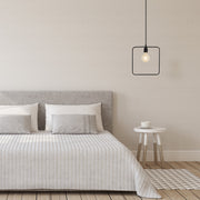 Candeeiro de Teto Preto Moderno, Altura Ajustável 123 cm, Corpo em Metal, Soquete E27 máx. 40 W, 30 x 6 cm | Design Industrial Elegante para Casa e Escritório