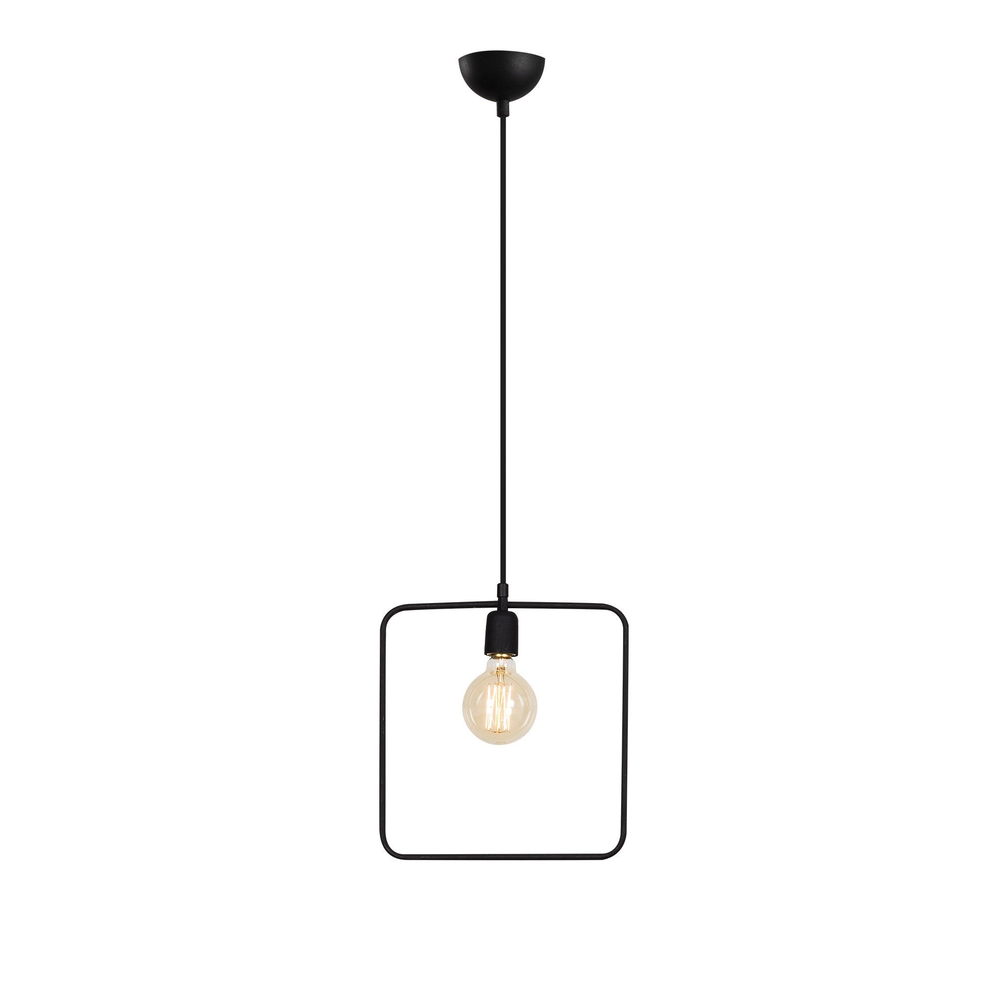 Candeeiro de Teto Preto Moderno, Altura Ajustável 123 cm, Corpo em Metal, Soquete E27 máx. 40 W, 30 x 6 cm | Design Industrial Elegante para Casa e Escritório