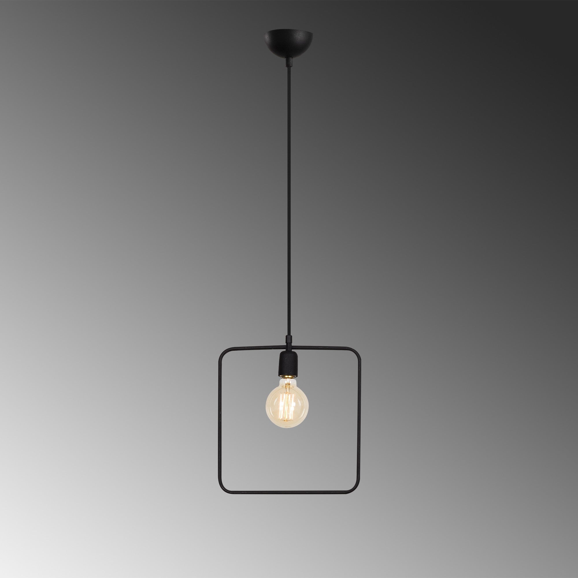 Candeeiro de Teto Preto Moderno, Altura Ajustável 123 cm, Corpo em Metal, Soquete E27 máx. 40 W, 30 x 6 cm | Design Industrial Elegante para Casa e Escritório