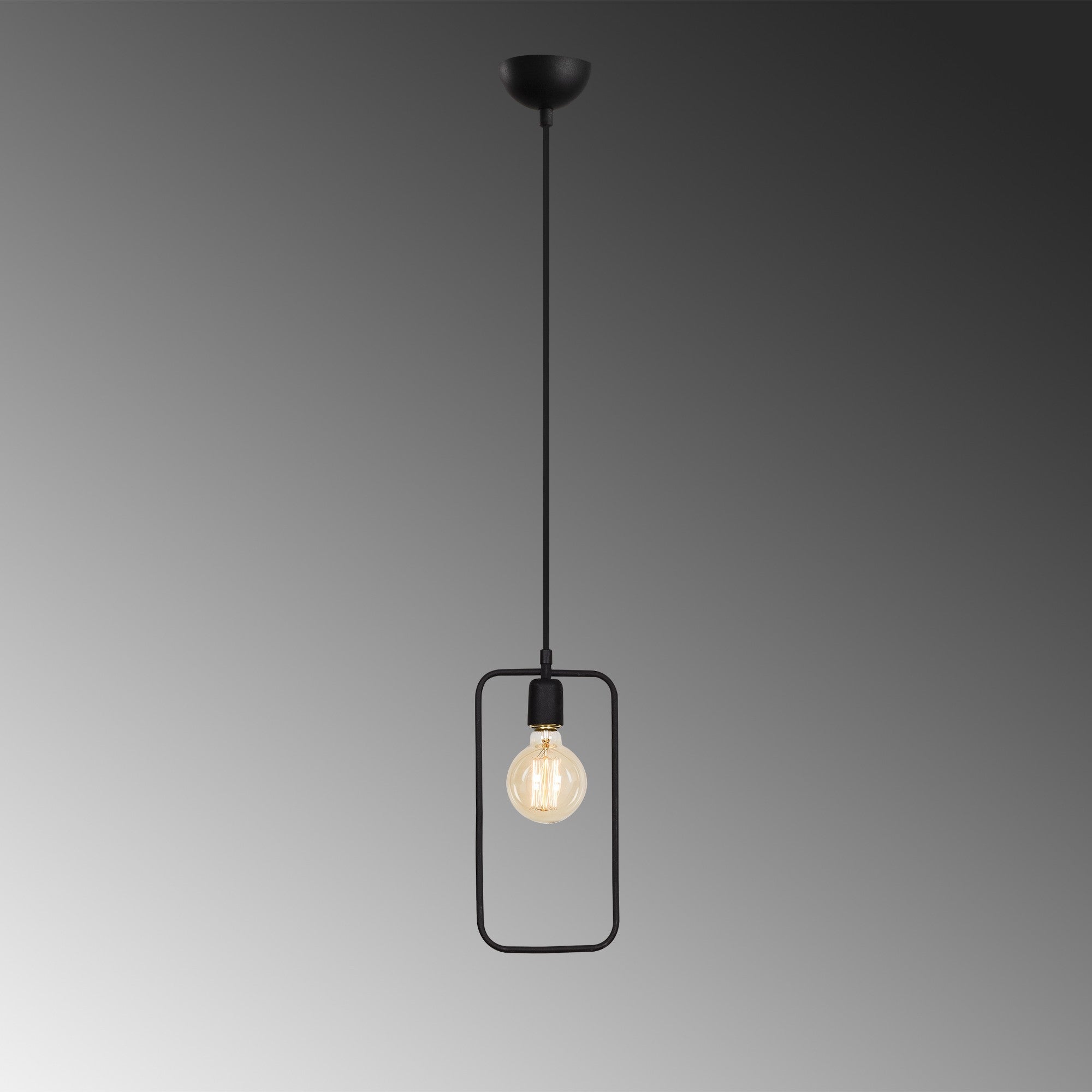 Candeeiro de Teto Preto Moderno, Altura Ajustável 123 cm, Corpo em Metal, Soquete E27 máx. 40 W, 15 x 6 cm | Design Industrial Elegante para Casa e Escritório