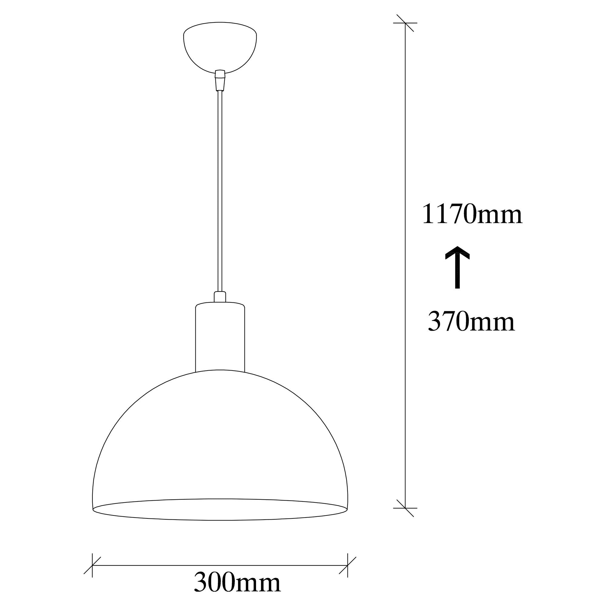 Candeeiro de Teto Elegante Preto e Dourado, 30 cm de Diâmetro, 117 cm de Altura | Ajustável, Corpo em Metal, Soquete E27, Design Industrial Moderno para Casa e Escritório