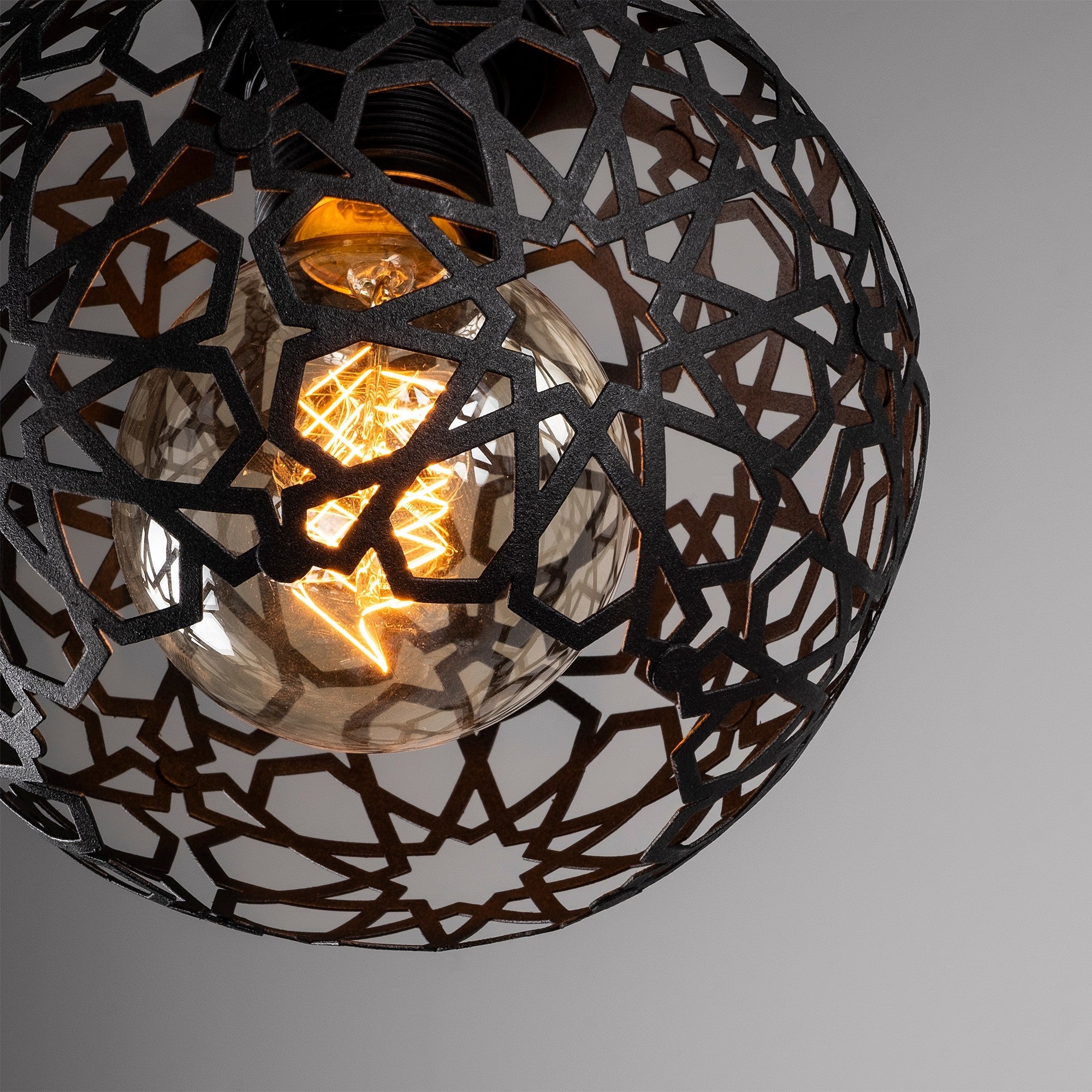Candeeiro de Teto moderno preto, corpo de metal, 17 cm de diâmetro, 115 cm de altura | Altura ajustável, soquete E27, iluminação elegante para casa e escritório