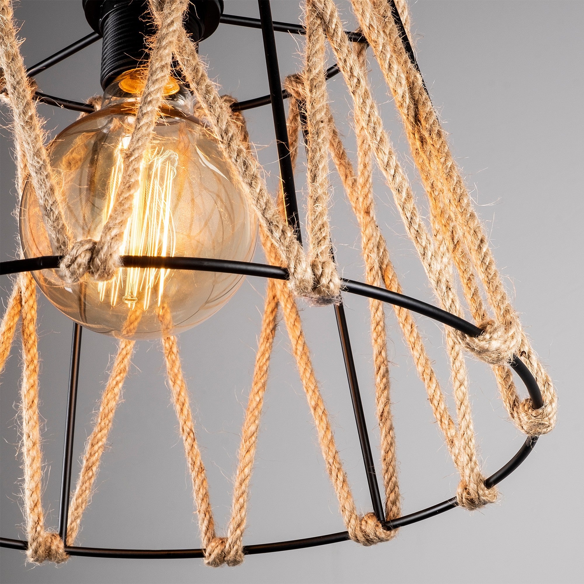 Candeeiro de Teto Industrial, Preto e Bege, 30 cm de Diâmetro, 116 cm de Altura | Altura Ajustável, Soquete E27, IP20 | Iluminação Elegante para Espaços Modernos