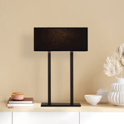 Candeeiro de Mesa Preta Moderna, Corpo de Metal, 52 cm de Altura, Soquete E27 Máx. 40 W, Cabo de 200 cm | Design Industrial e Escandinavo Elegante para Casa e Hotel