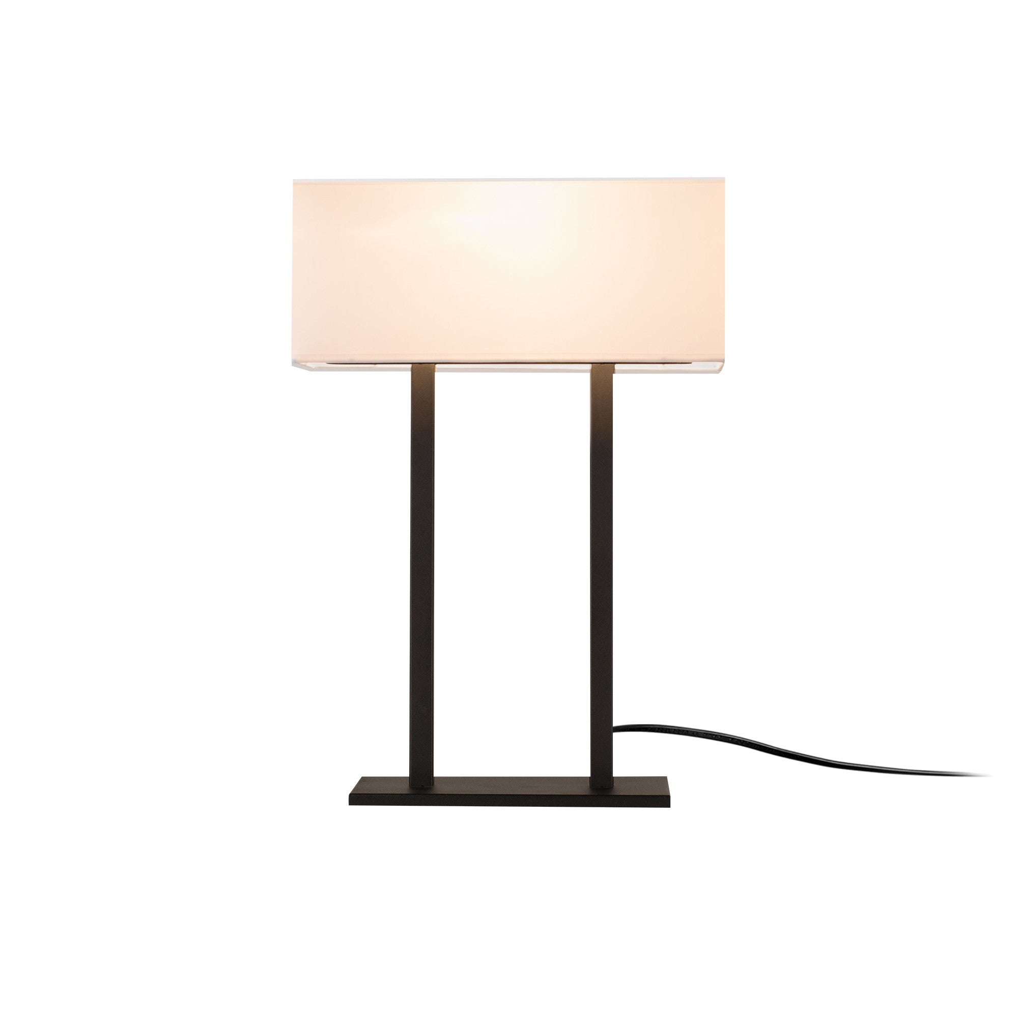 Candeeiro de Mesa Moderna, Corpo de Ferro, 35 x 15 cm, Altura 52 cm | Soquete E27 Máx. 40 W, Cabo de 200 cm | Design Elegante em Preto e Branco para Decoração de Casa e Hotel