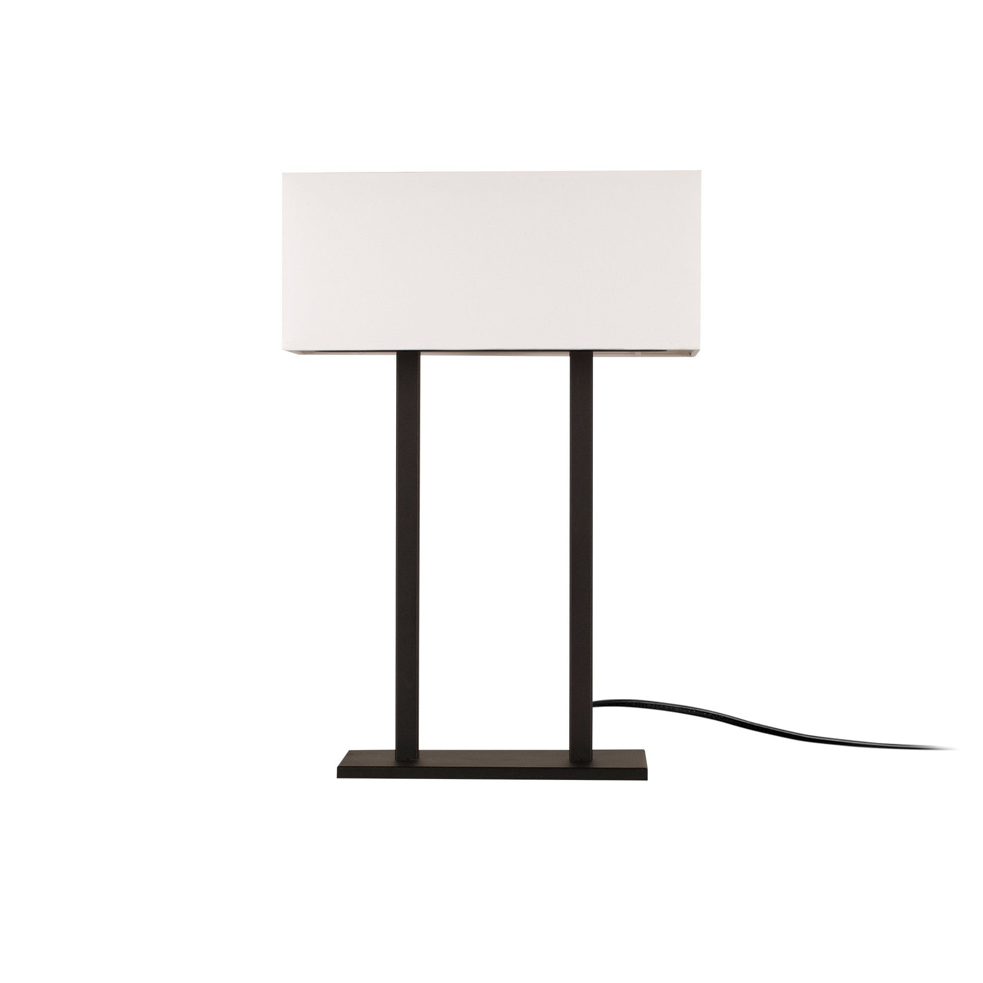 Candeeiro de Mesa Moderna, Corpo de Ferro, 35 x 15 cm, Altura 52 cm | Soquete E27 Máx. 40 W, Cabo de 200 cm | Design Elegante em Preto e Branco para Decoração de Casa e Hotel