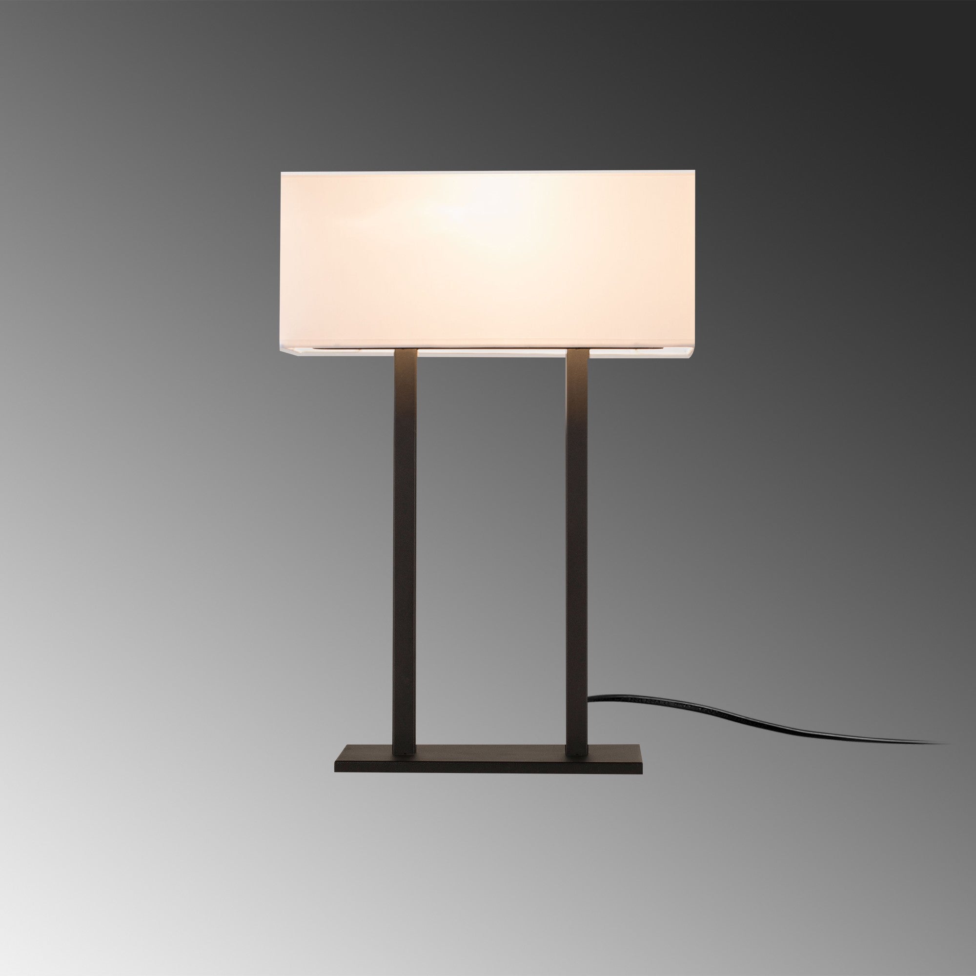 Candeeiro de Mesa Moderna, Corpo de Ferro, 35 x 15 cm, Altura 52 cm | Soquete E27 Máx. 40 W, Cabo de 200 cm | Design Elegante em Preto e Branco para Decoração de Casa e Hotel
