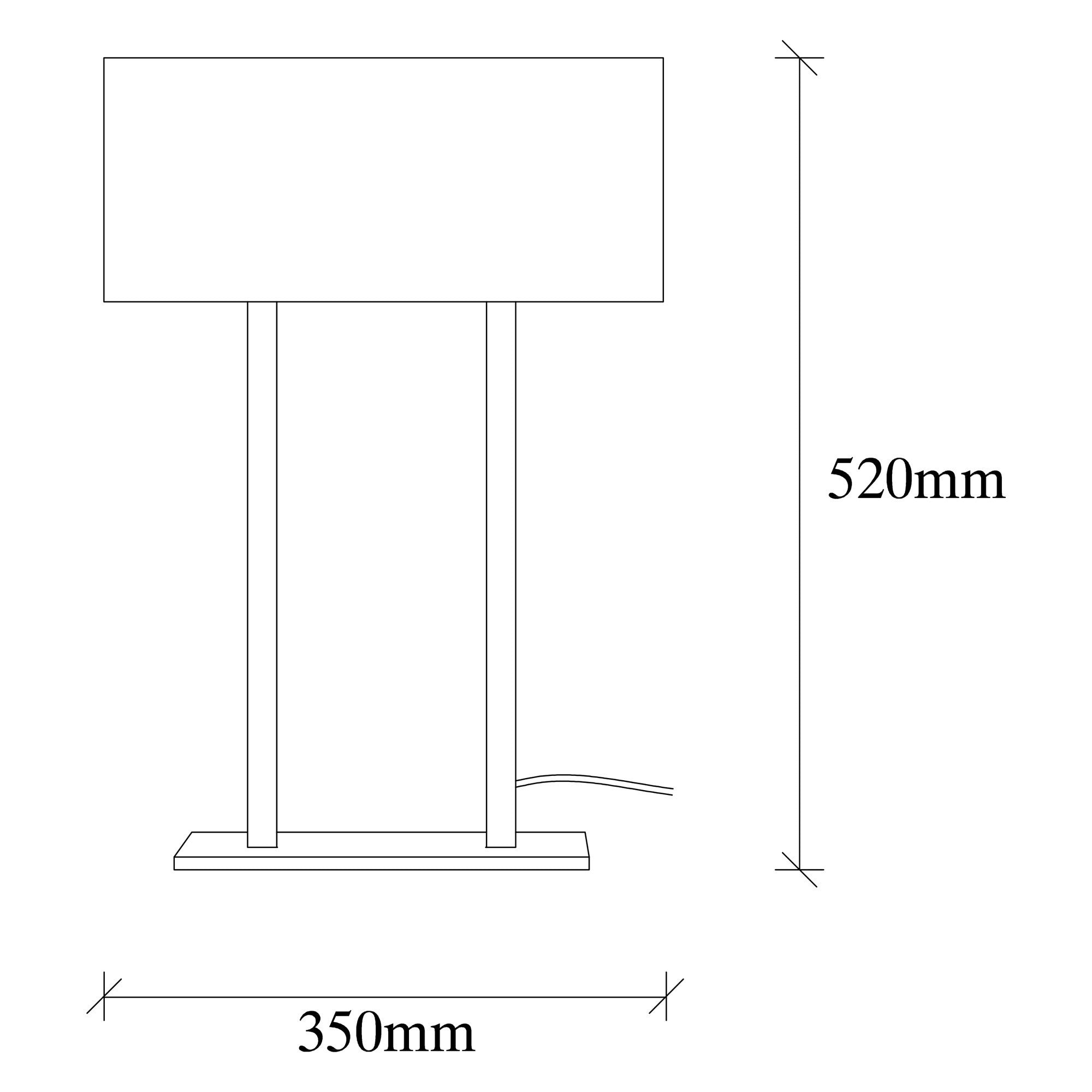 Candeeiro de Mesa Moderna, Corpo de Ferro, 35 x 15 cm, Altura 52 cm | Soquete E27 Máx. 40 W, Cabo de 200 cm | Design Elegante em Preto e Branco para Decoração de Casa e Hotel