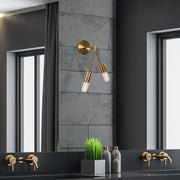 Candeeiro de Parede vintage de metal, 15 x 17 cm, altura 35 cm | 2 x E27 máx. 40 W, IP20 | Design moderno e glamouroso para decoração e ambientação elegantes