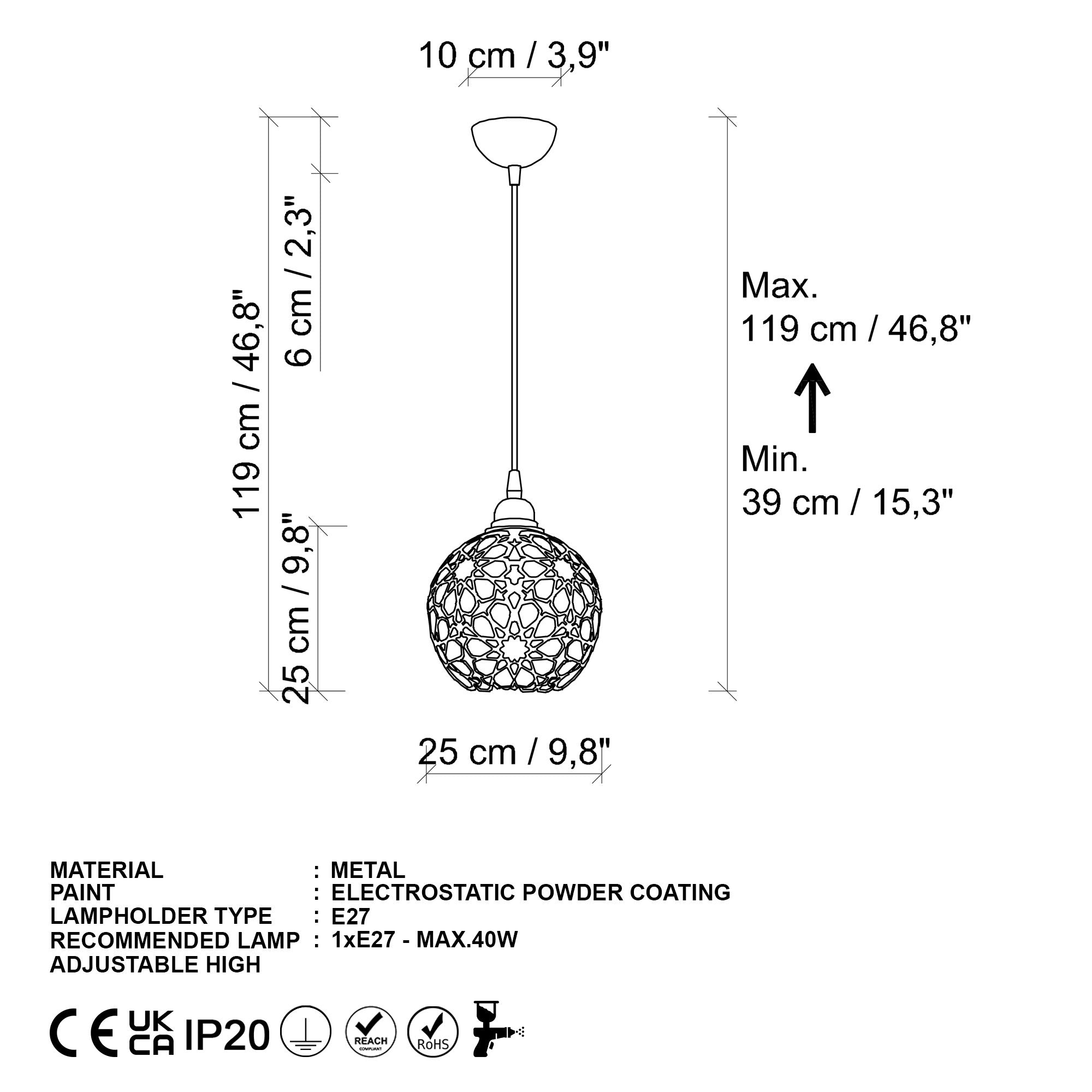 Candeeiro de Teto  - Selcuklu - Ouro