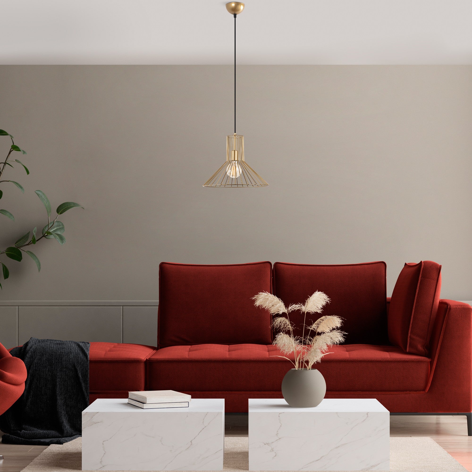 Candeeiro de Teto  - Tabut - Ouro