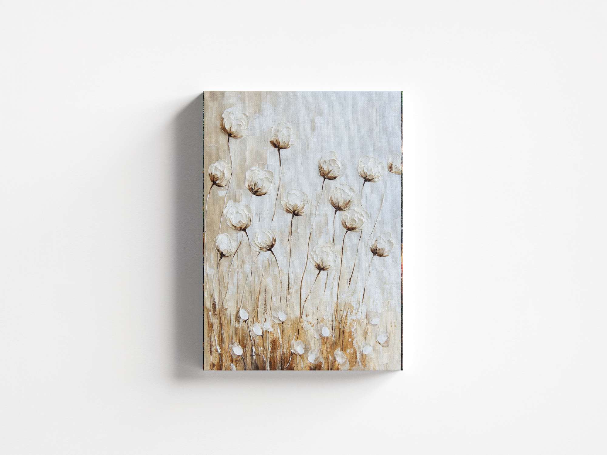 Quadro Decorativo em Tela 45x70cm - Arte Multicolor em Madeira de Pinho Natural