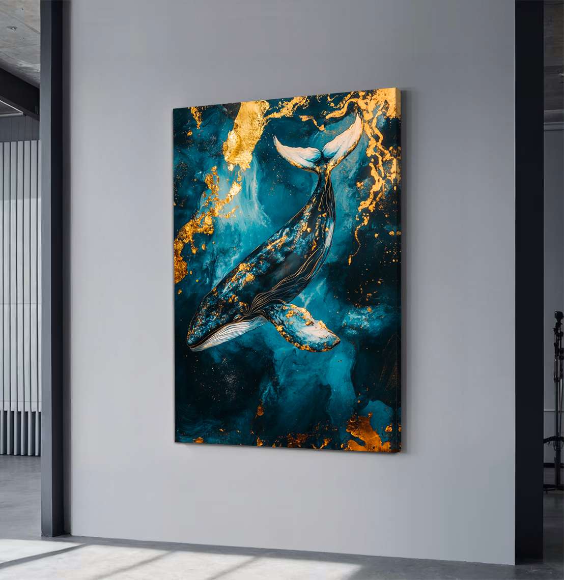 Quadro Decorativo em Tela 45x70cm - Arte Multicolor em Madeira de Pinho Natural