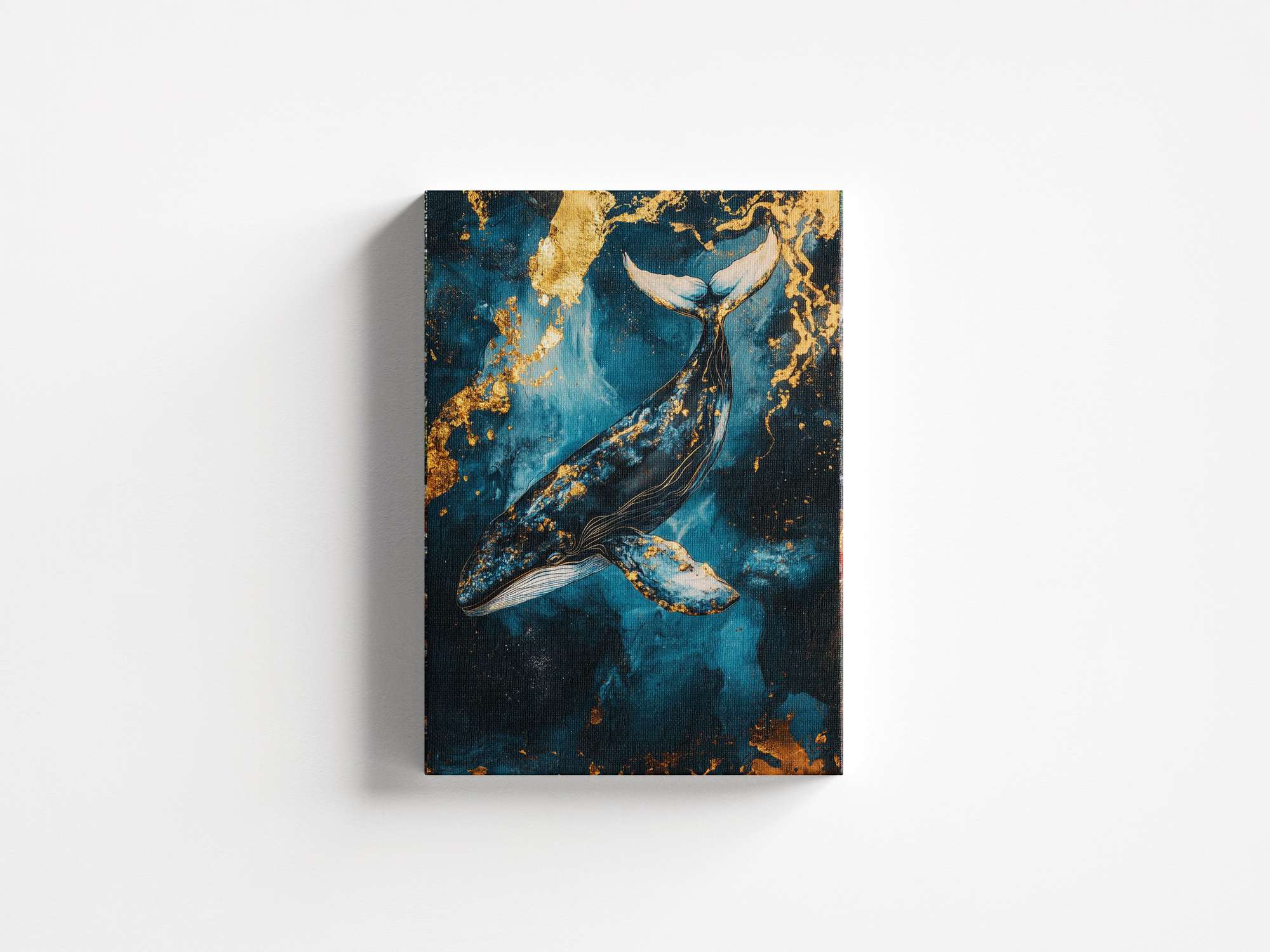 Quadro Decorativo em Tela 45x70cm - Arte Multicolor em Madeira de Pinho Natural