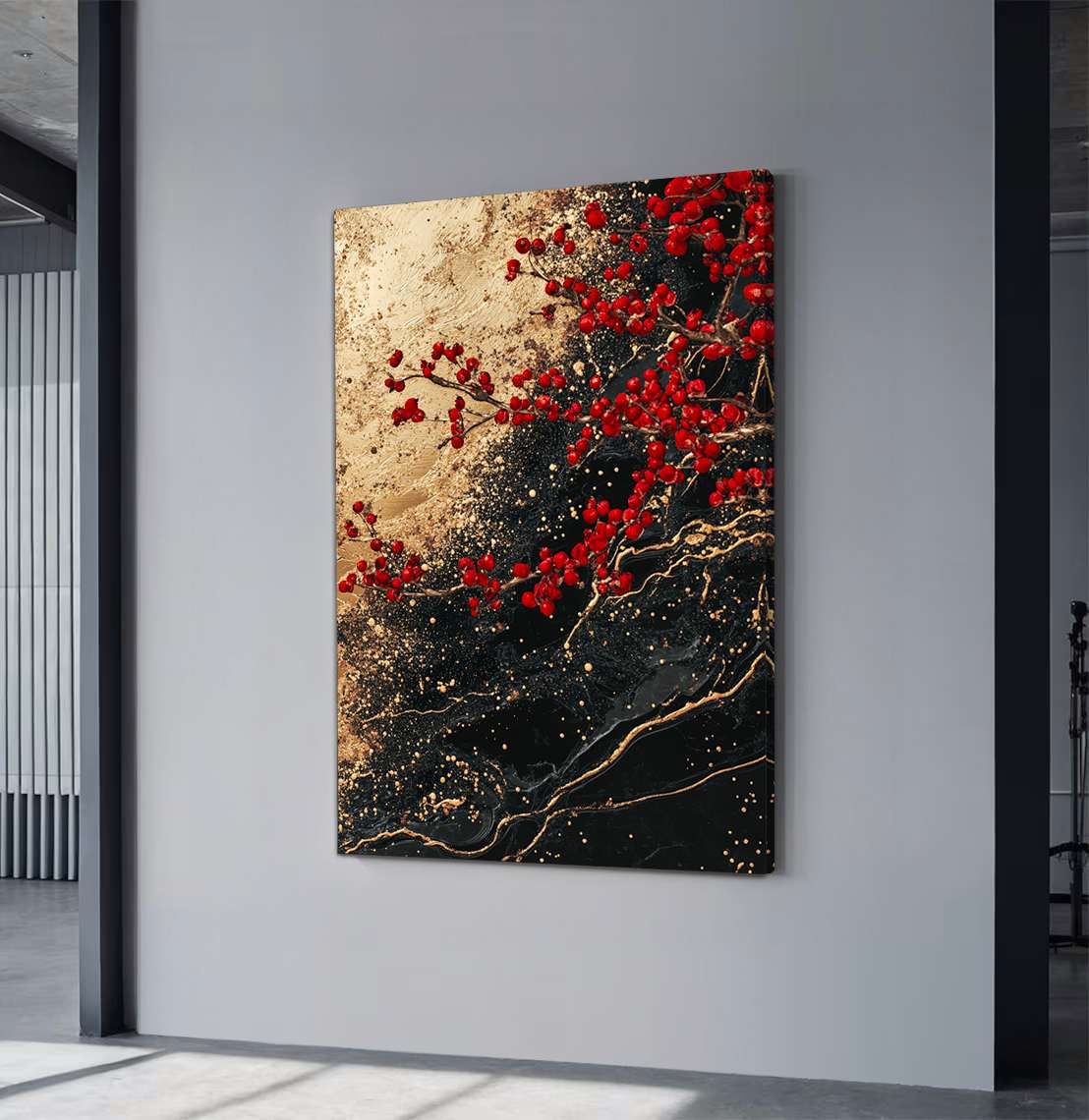 Quadro Decorativo em Tela 45x70cm - Arte Multicolor em Madeira de Pinho Natural