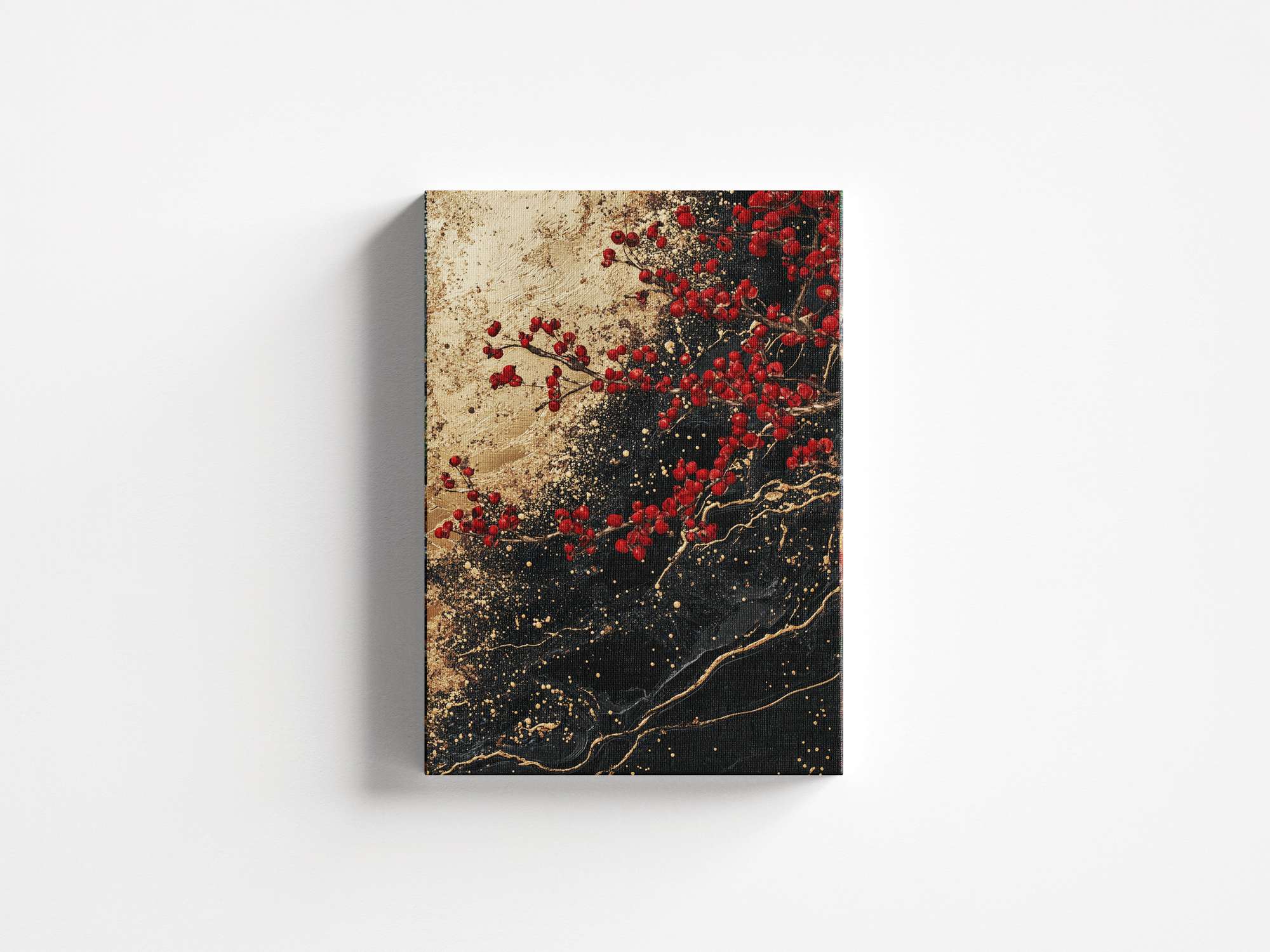 Quadro Decorativo em Tela 45x70cm - Arte Multicolor em Madeira de Pinho Natural