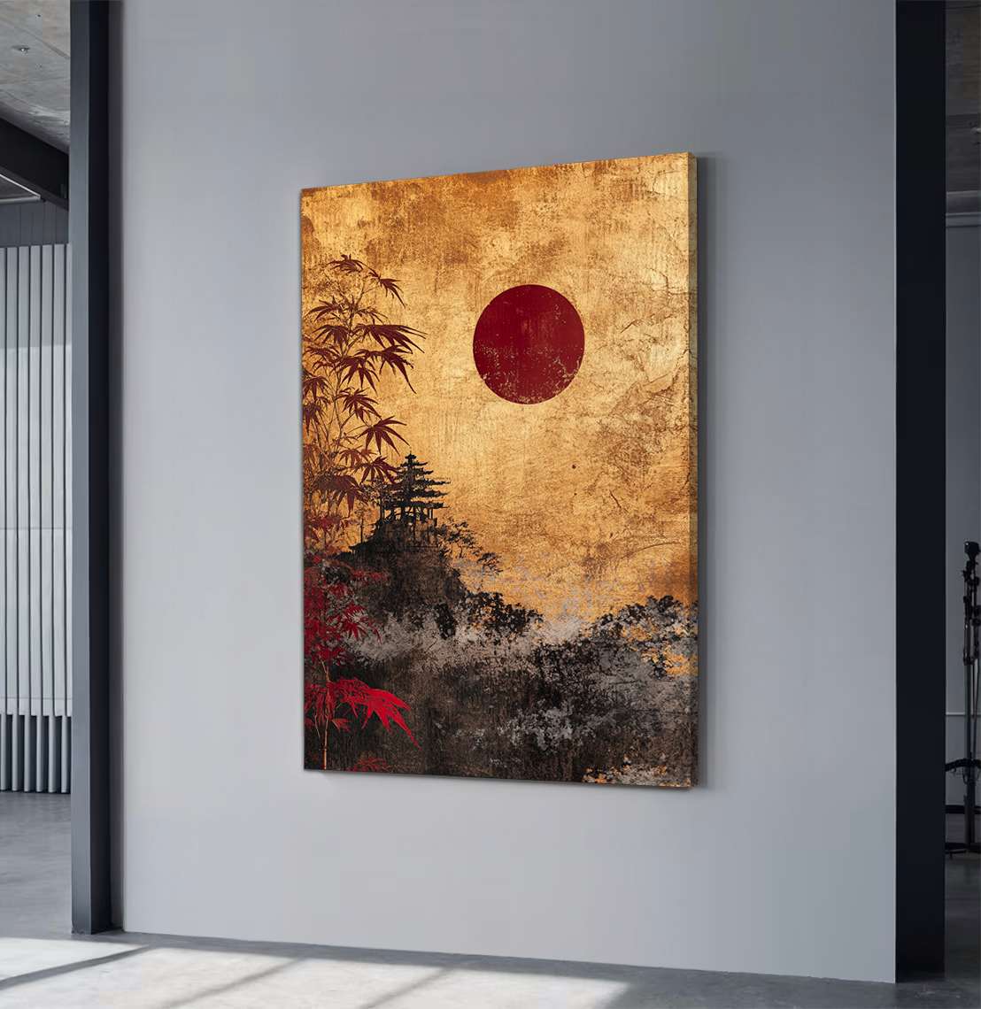 Quadro Decorativo em Tela 45x70cm - Arte Multicolor em Madeira de Pinho Natural