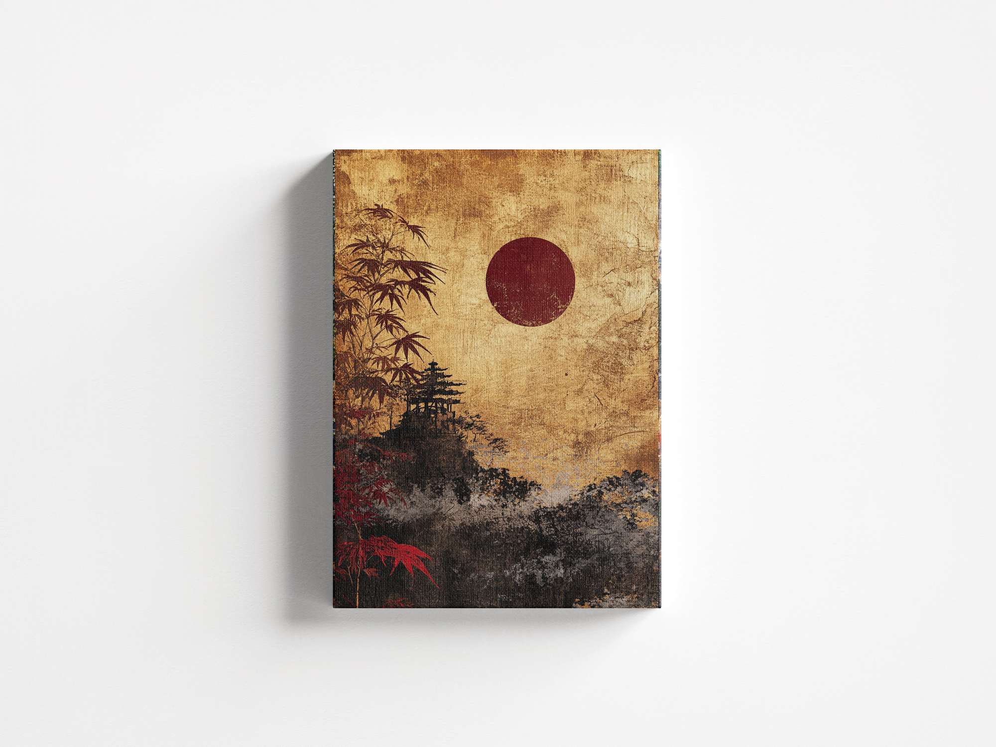 Quadro Decorativo em Tela 45x70cm - Arte Multicolor em Madeira de Pinho Natural