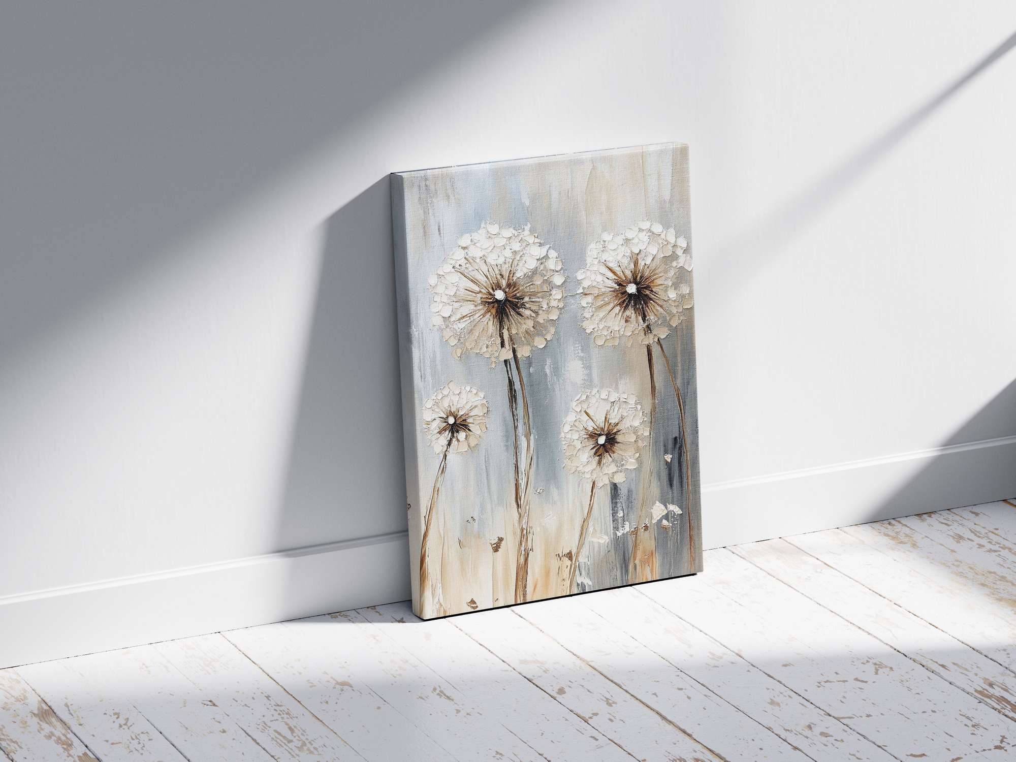 Quadro Decorativo em Tela 45x70cm - Arte Multicolor em Madeira de Pinho Natural