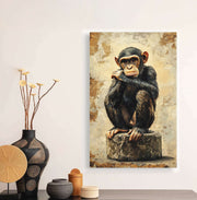 Quadro Decorativo em Tela 45x70cm - Arte Multicolor em Madeira de Pinho Natural