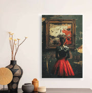 Quadro Decorativo em Tela 45x70cm - Arte Multicolor em Madeira de Pinho Natural