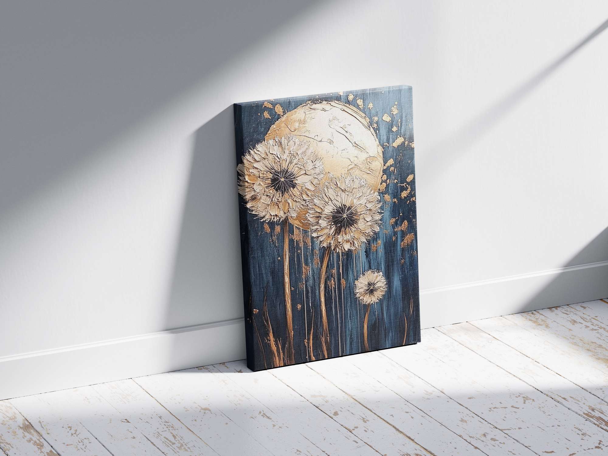 Quadro Decorativo em Tela 45x70cm - Arte Multicolor em Madeira de Pinho Natural