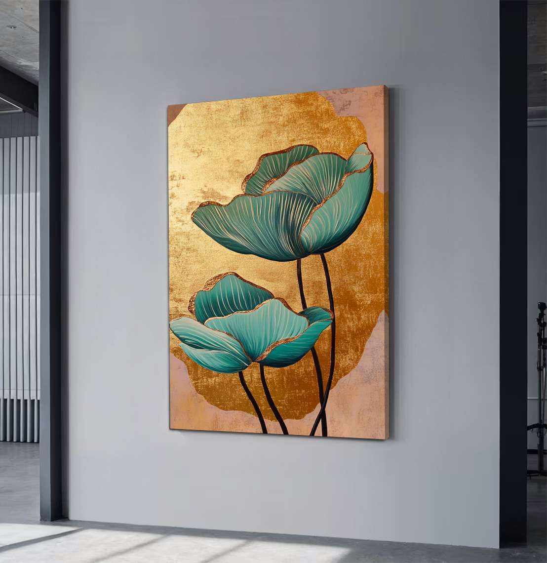 Quadro Decorativo em Tela 45x70cm - Arte Multicolor em Madeira de Pinho Natural