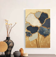 Quadro Decorativo em Tela 45x70cm - Arte Multicolor em Madeira de Pinho Natural