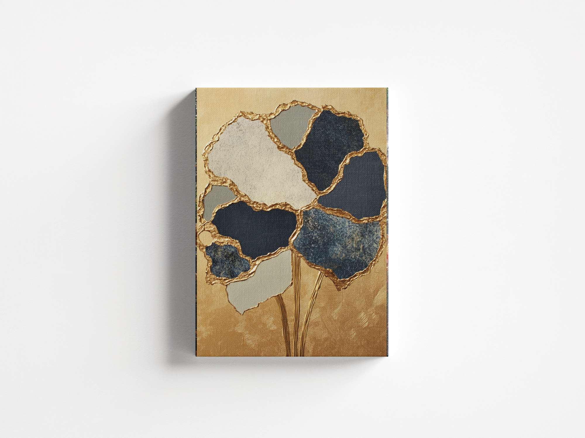 Quadro Decorativo em Tela 45x70cm - Arte Multicolor em Madeira de Pinho Natural