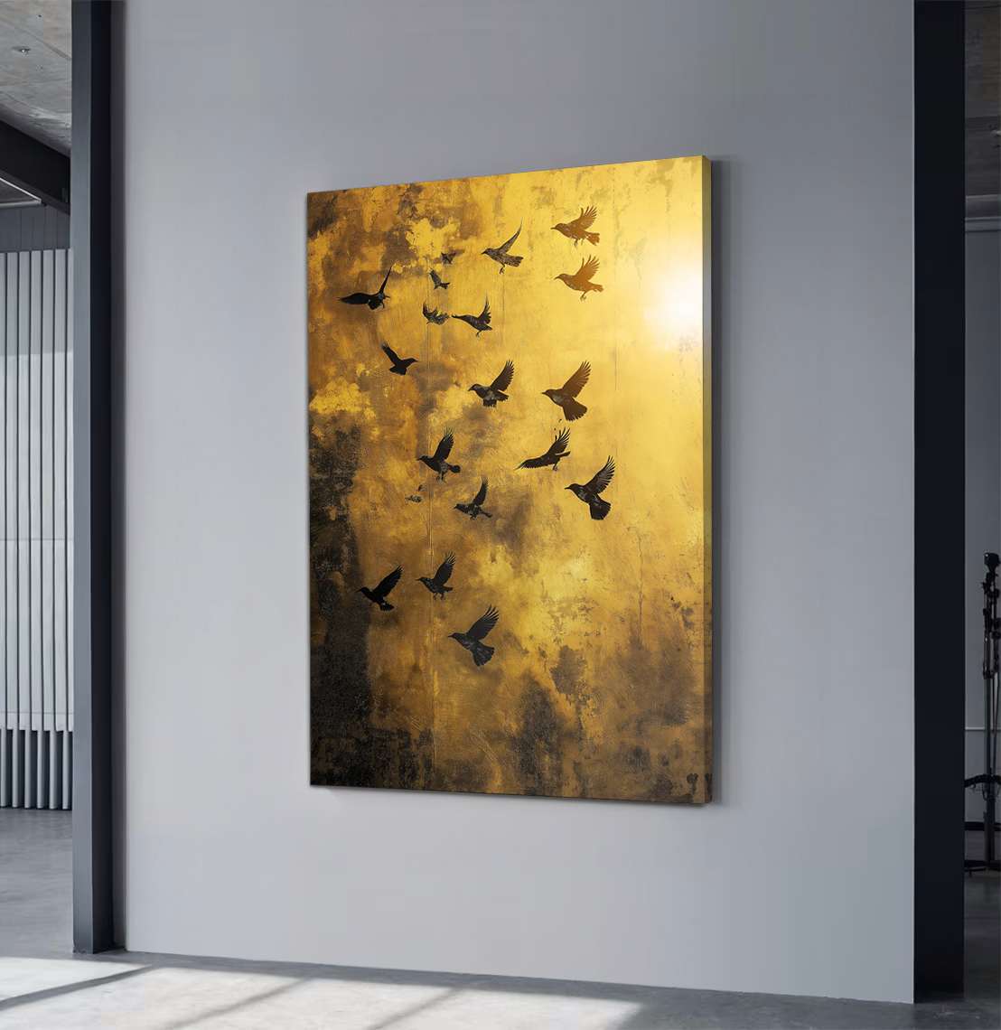 Quadro Decorativo em Tela 45x70cm - Arte Multicolor em Madeira de Pinho Natural