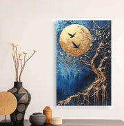 Quadro Decorativo em Tela 45x70cm - Arte Multicolor em Madeira de Pinho Natural