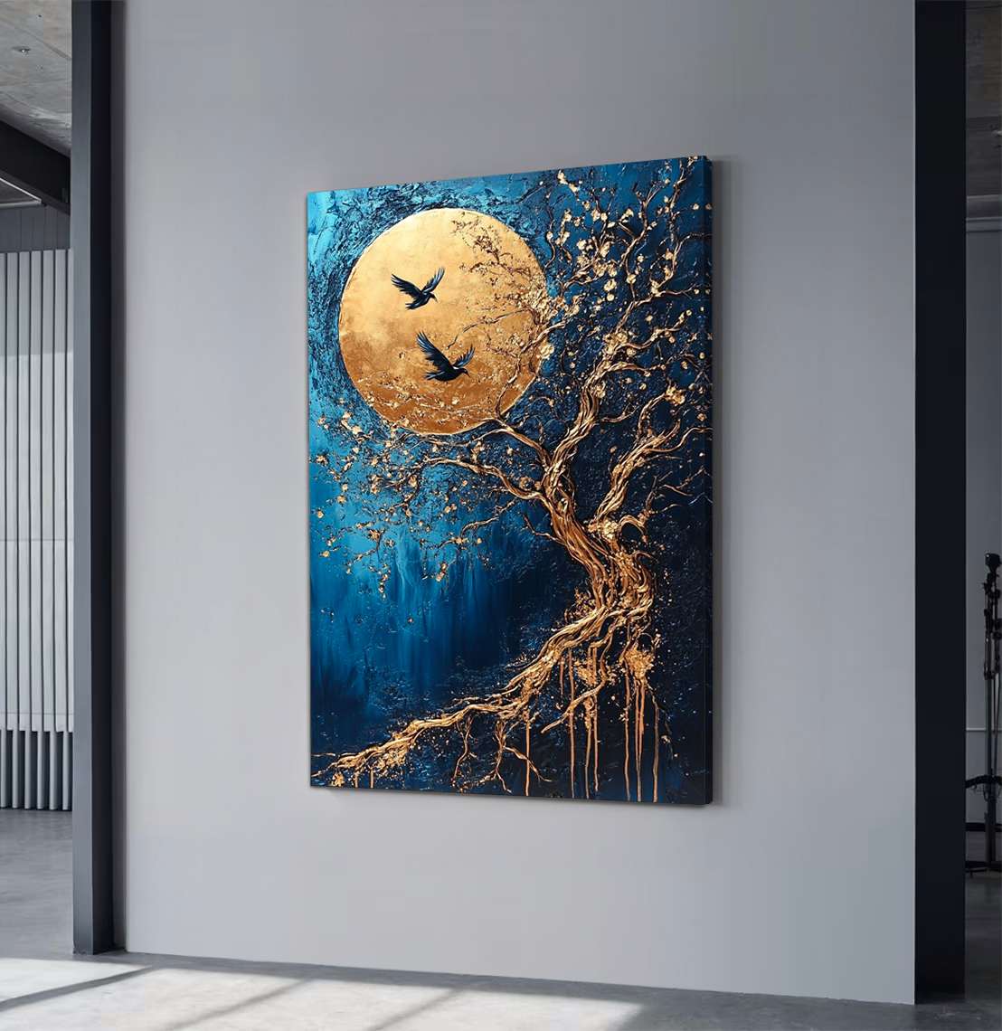 Quadro Decorativo em Tela 45x70cm - Arte Multicolor em Madeira de Pinho Natural