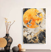 Quadro Decorativo em Tela 45x70cm - Arte Multicolor em Madeira de Pinho Natural