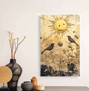 Quadro Decorativo em Tela 45x70cm - Arte Multicolor em Madeira de Pinho Natural