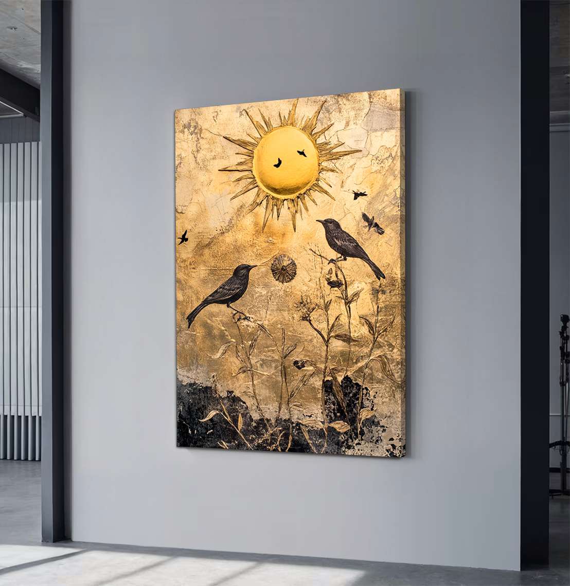 Quadro Decorativo em Tela 45x70cm - Arte Multicolor em Madeira de Pinho Natural