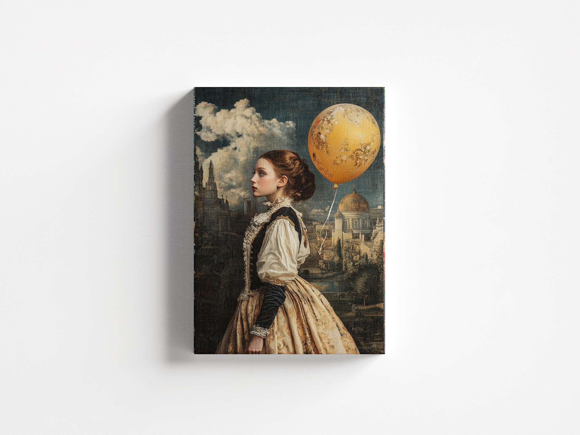 Quadro Decorativo em Tela 45x70cm - Arte Multicolor em Madeira de Pinho Natural