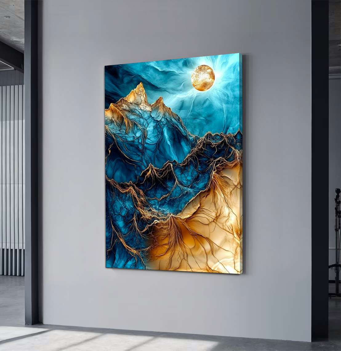 Quadro Decorativo em Tela 45x70cm - Arte Multicolor em Madeira de Pinho Natural