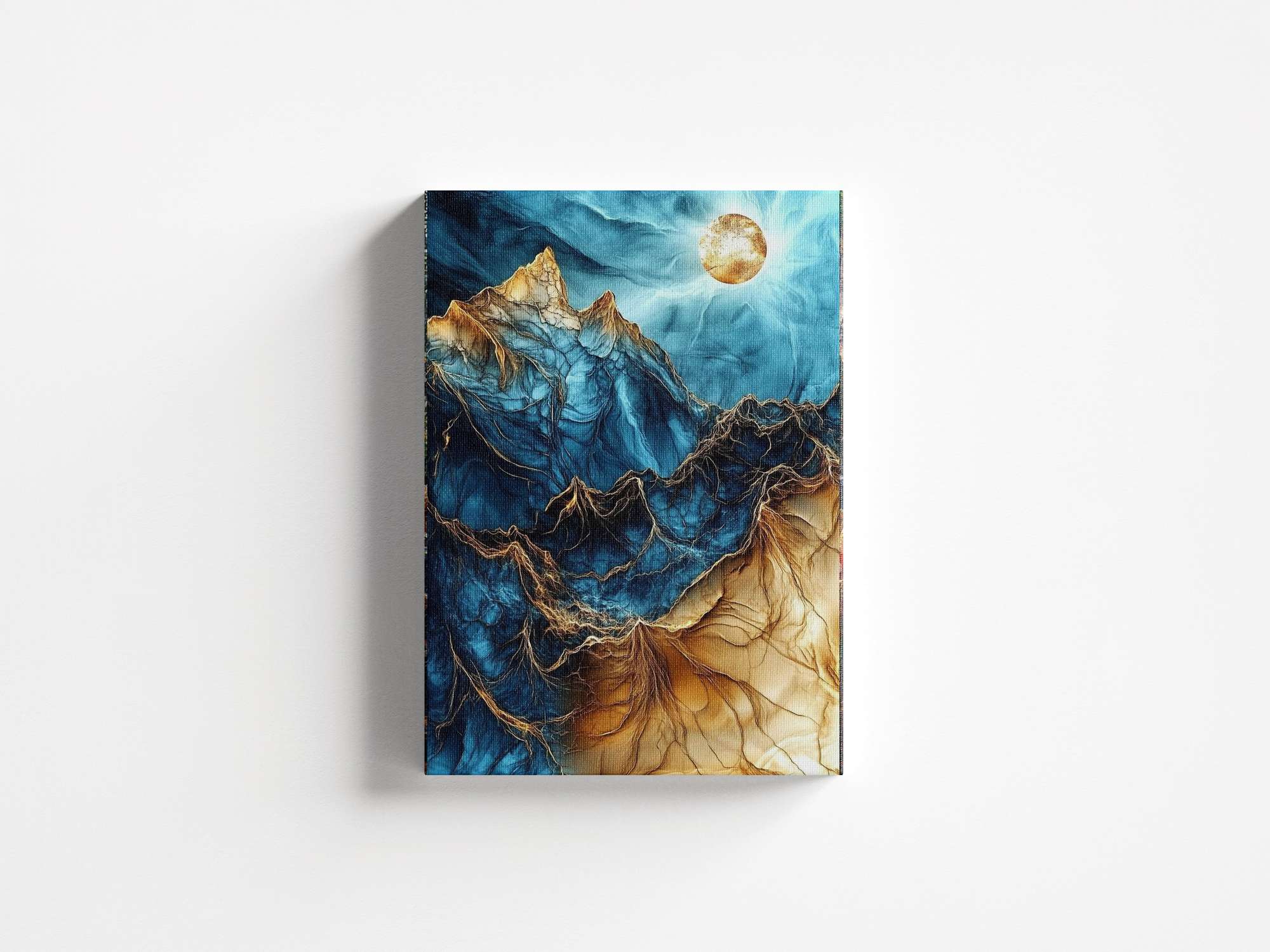 Quadro Decorativo em Tela 45x70cm - Arte Multicolor em Madeira de Pinho Natural