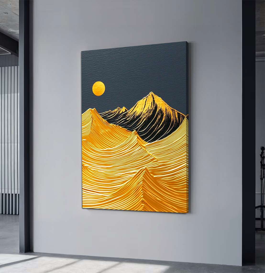 Quadro Decorativo em Tela 45x70cm - Arte Multicolor em Madeira de Pinho Natural