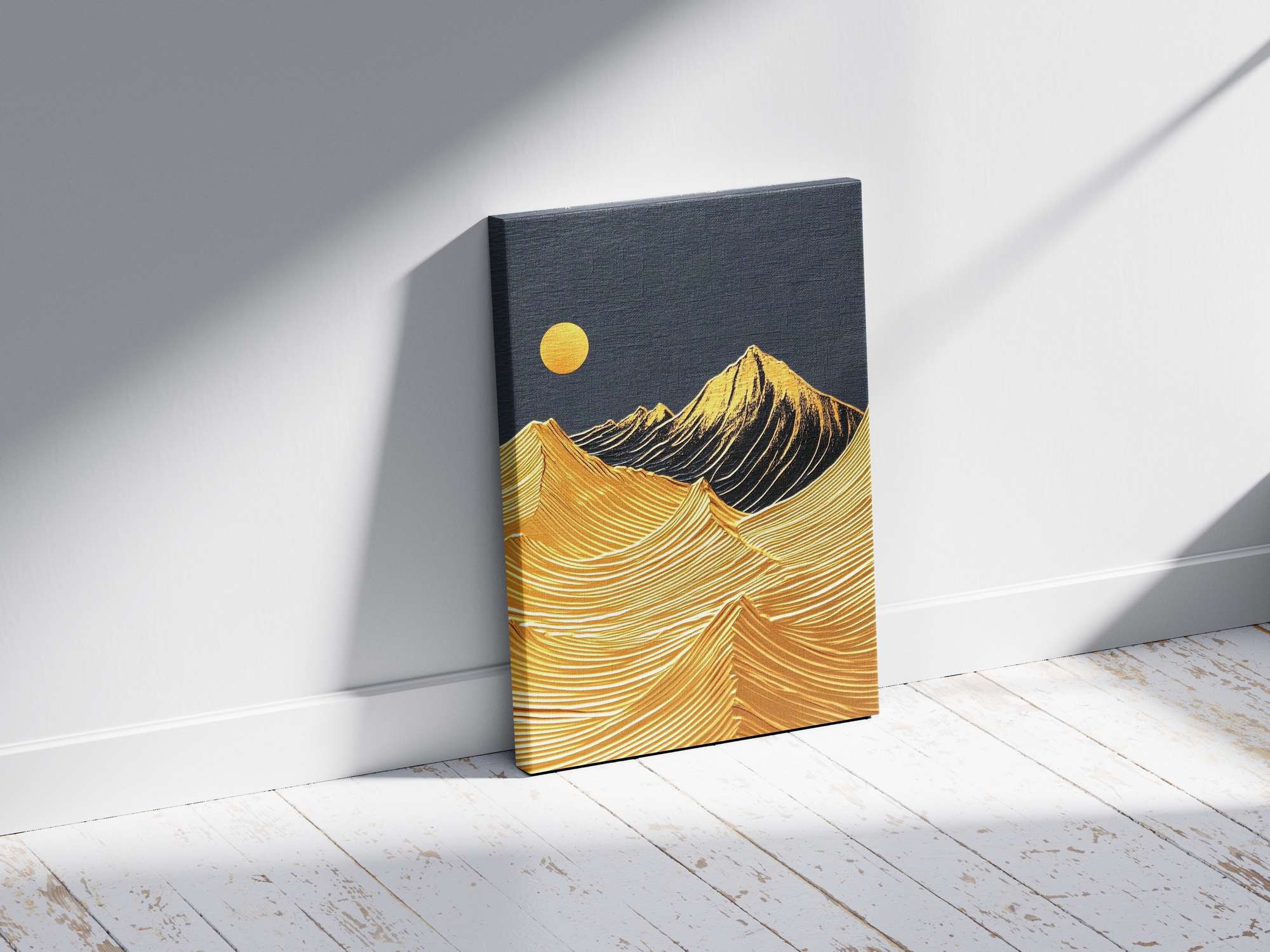 Quadro Decorativo em Tela 45x70cm - Arte Multicolor em Madeira de Pinho Natural