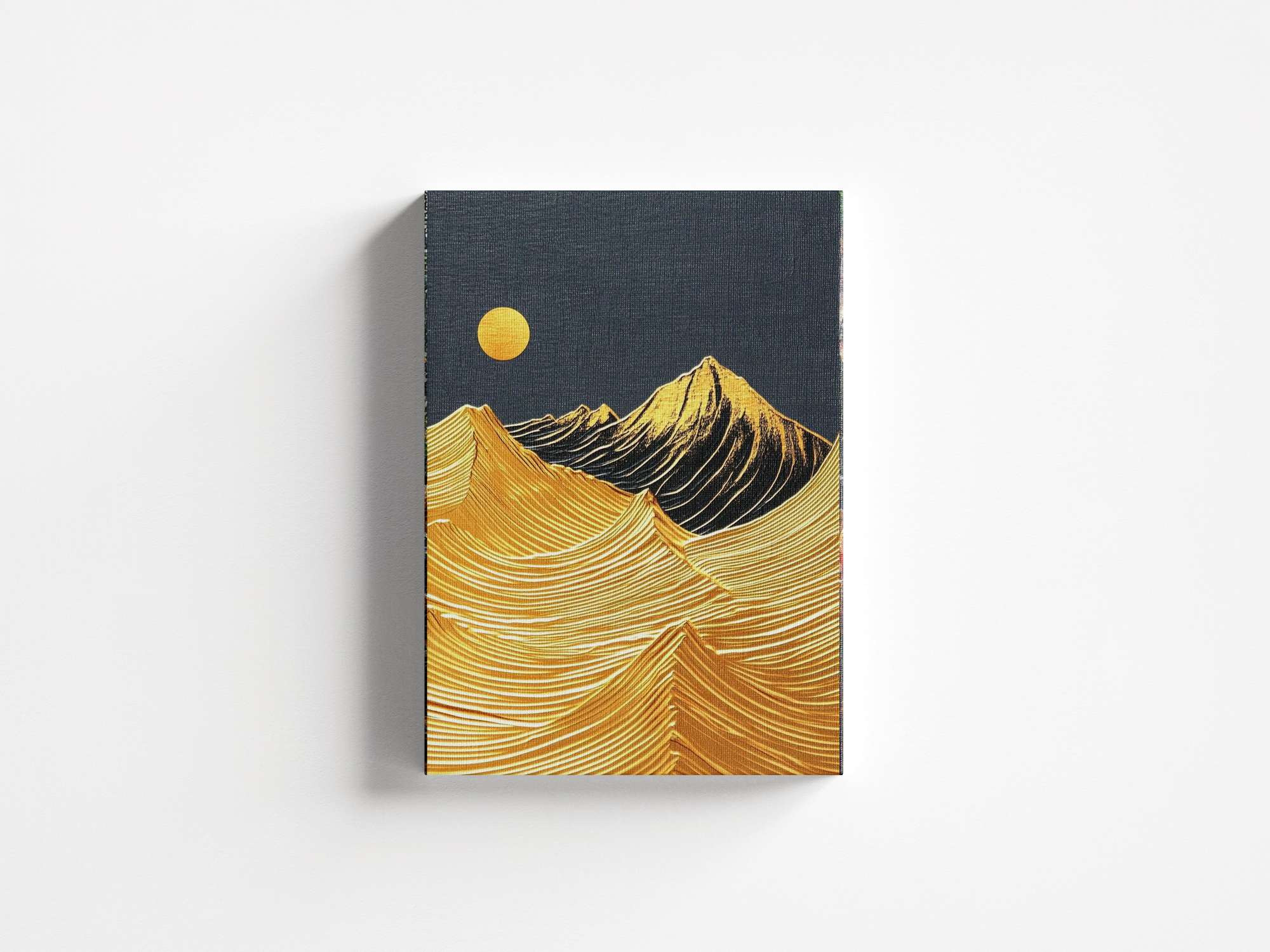 Quadro Decorativo em Tela 45x70cm - Arte Multicolor em Madeira de Pinho Natural