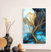 Quadro Decorativo em Tela 45x70cm - Arte Multicolor em Madeira de Pinho Natural