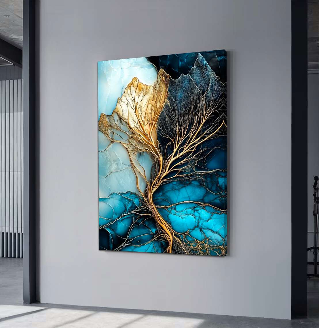 Quadro Decorativo em Tela 45x70cm - Arte Multicolor em Madeira de Pinho Natural