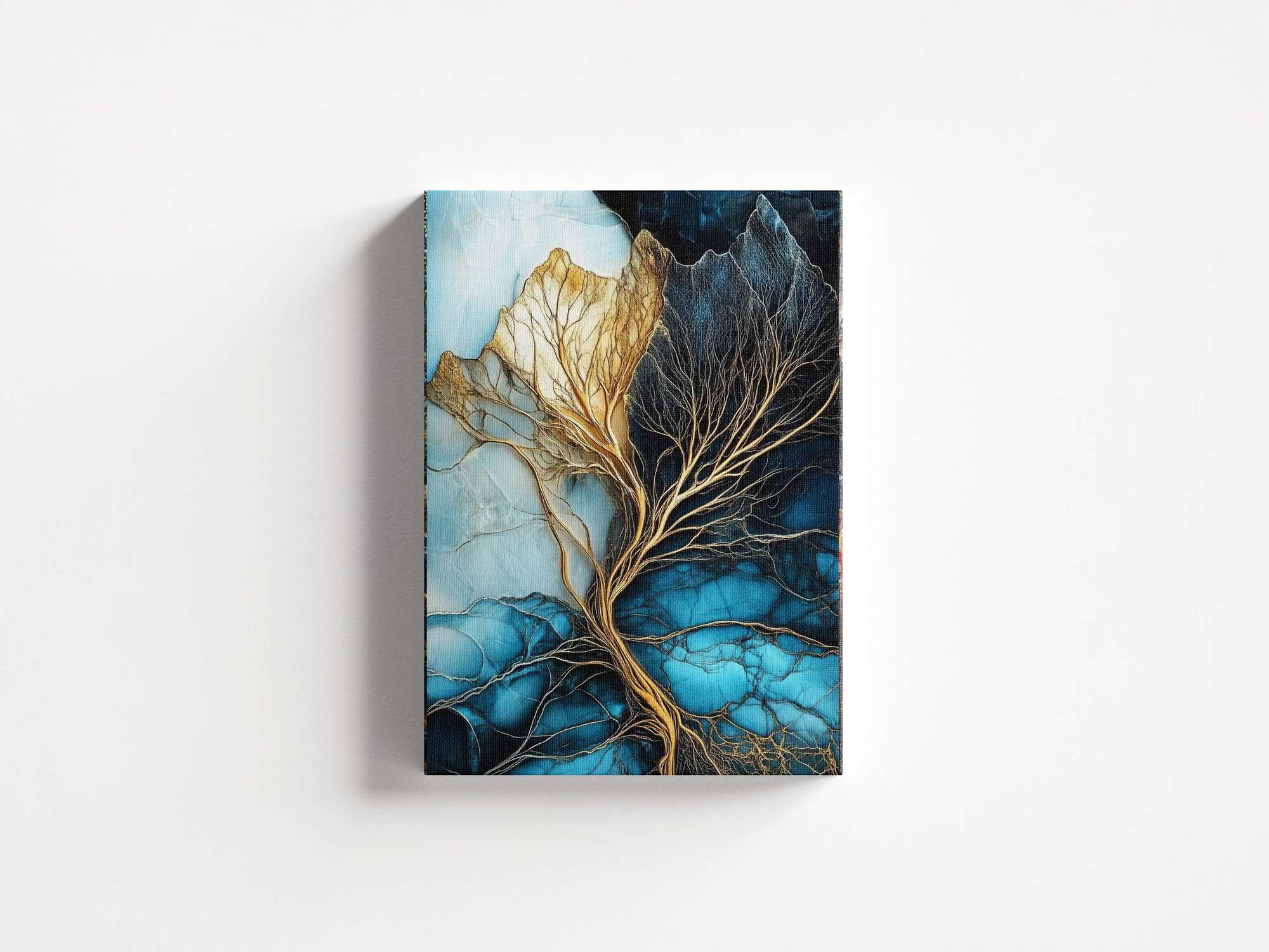 Quadro Decorativo em Tela 45x70cm - Arte Multicolor em Madeira de Pinho Natural