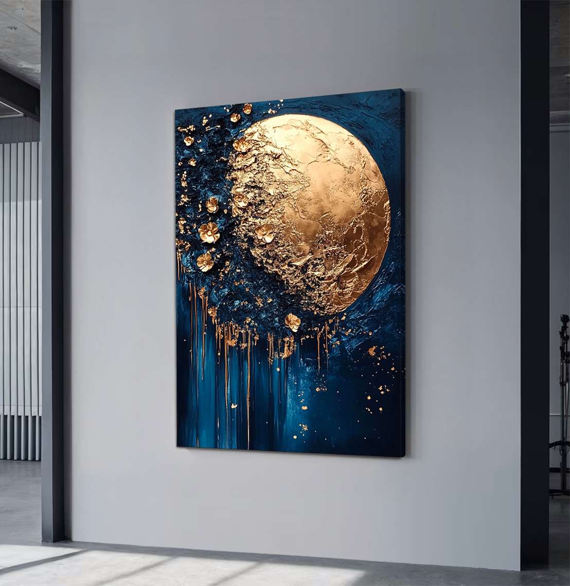 Quadro Decorativo em Tela 45x70cm - Arte Multicolor em Madeira de Pinho Natural