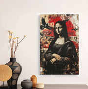 Quadro Decorativo em Tela 45x70cm - Arte Multicolor em Madeira de Pinho Natural