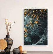 Quadro Decorativo em Tela 45x70cm - Arte Multicolor em Madeira de Pinho Natural